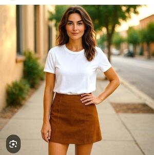 Banana Republic Brown Faux Suede Mini Skirt 8 NWT